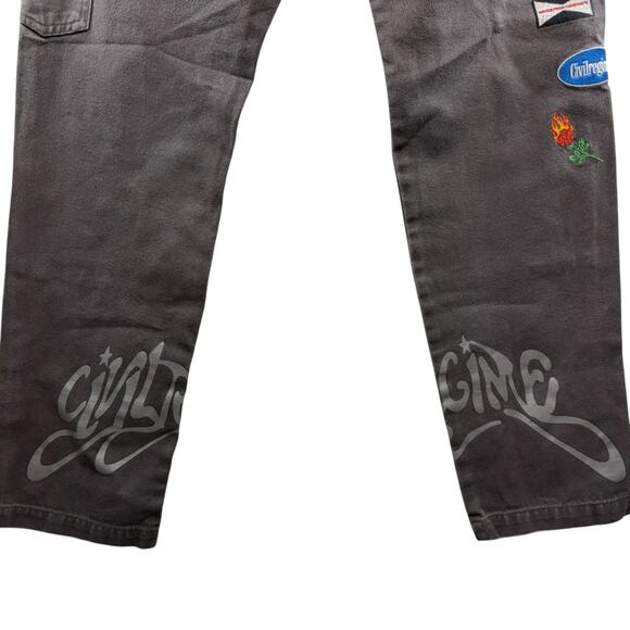 Civilregime Gray Heavyweight Canvas Carpenter Pant Men Size 28 Embroidered - Picture 6 of 10
